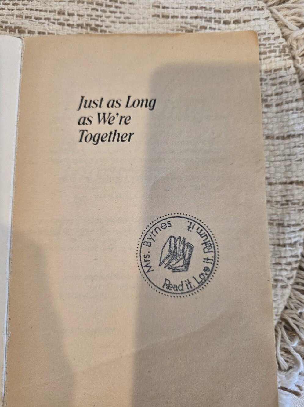 Judy Blume "Just As Long As We're Together" Vintage 1988 Paperback Book - Picture 2 of 8